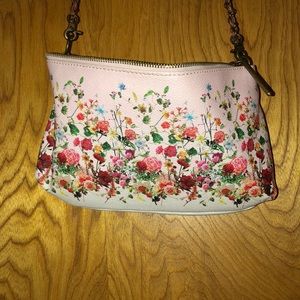 Leather floral crossbody purse